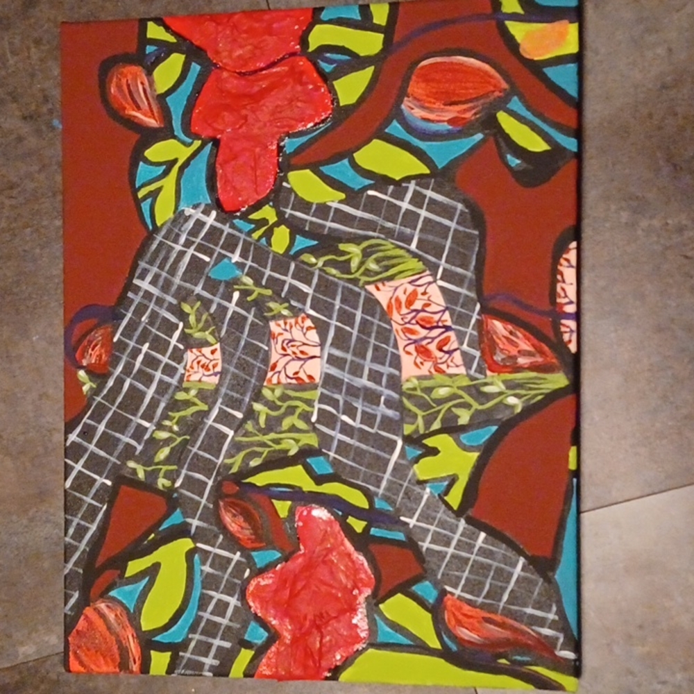 Texture abstract canvas painting